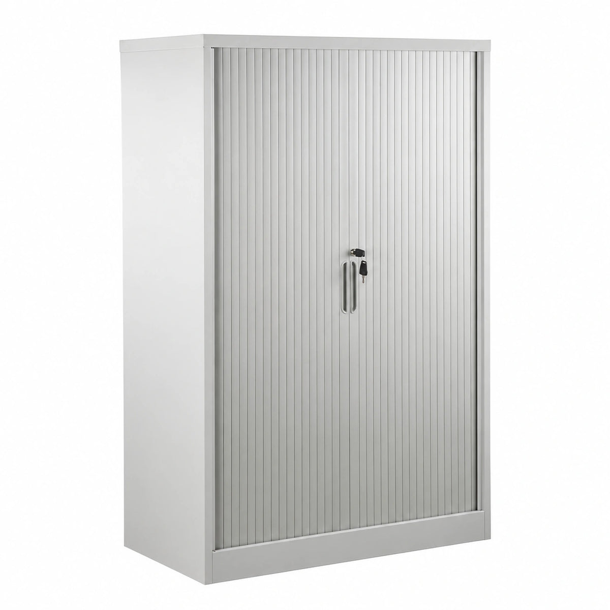 Armadio in Metallo con Ante Scorrevoli e Serratura, Soluzione Salvaspazio per Ufficio o Archivio, Grigio 100x45x150 cm