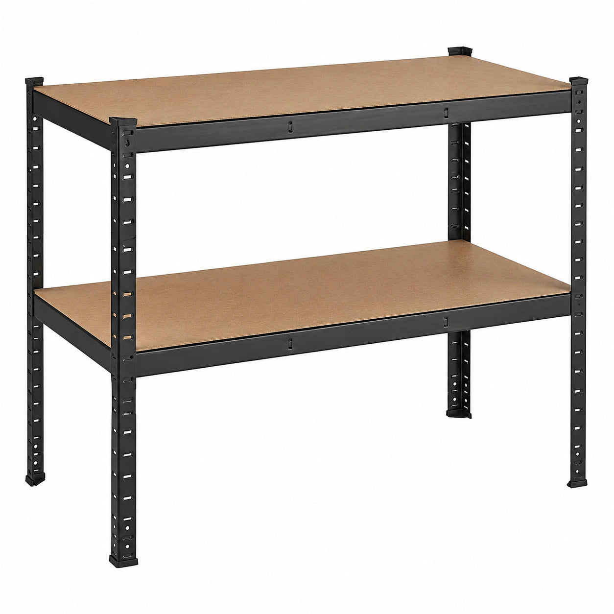 Banco da Lavoro per Officina con Scaffali Regolabili in Acciaio e MDF, 90x120x60 cm, Nero