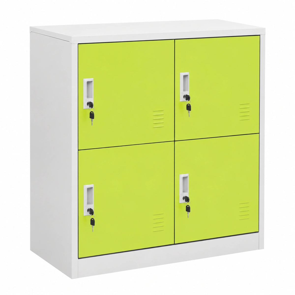 Set di 2 Armadietti Portachiavi in Acciaio Grigio Verde 90x45x92,5 cm