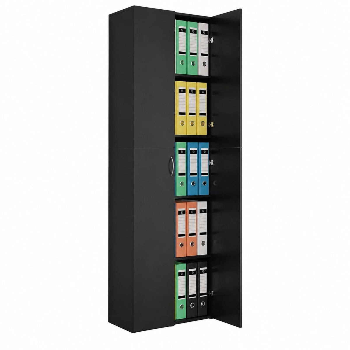 Armadio Nero per Ufficio 60x32x190 cm in Truciolato