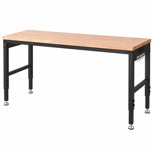 Banco da Lavoro Regolabile VEVOR con Piano in Legno e Prese Elettriche, Dimensioni 183x64 cm, Altezza 71-100 cm, Capacità 1361 kg