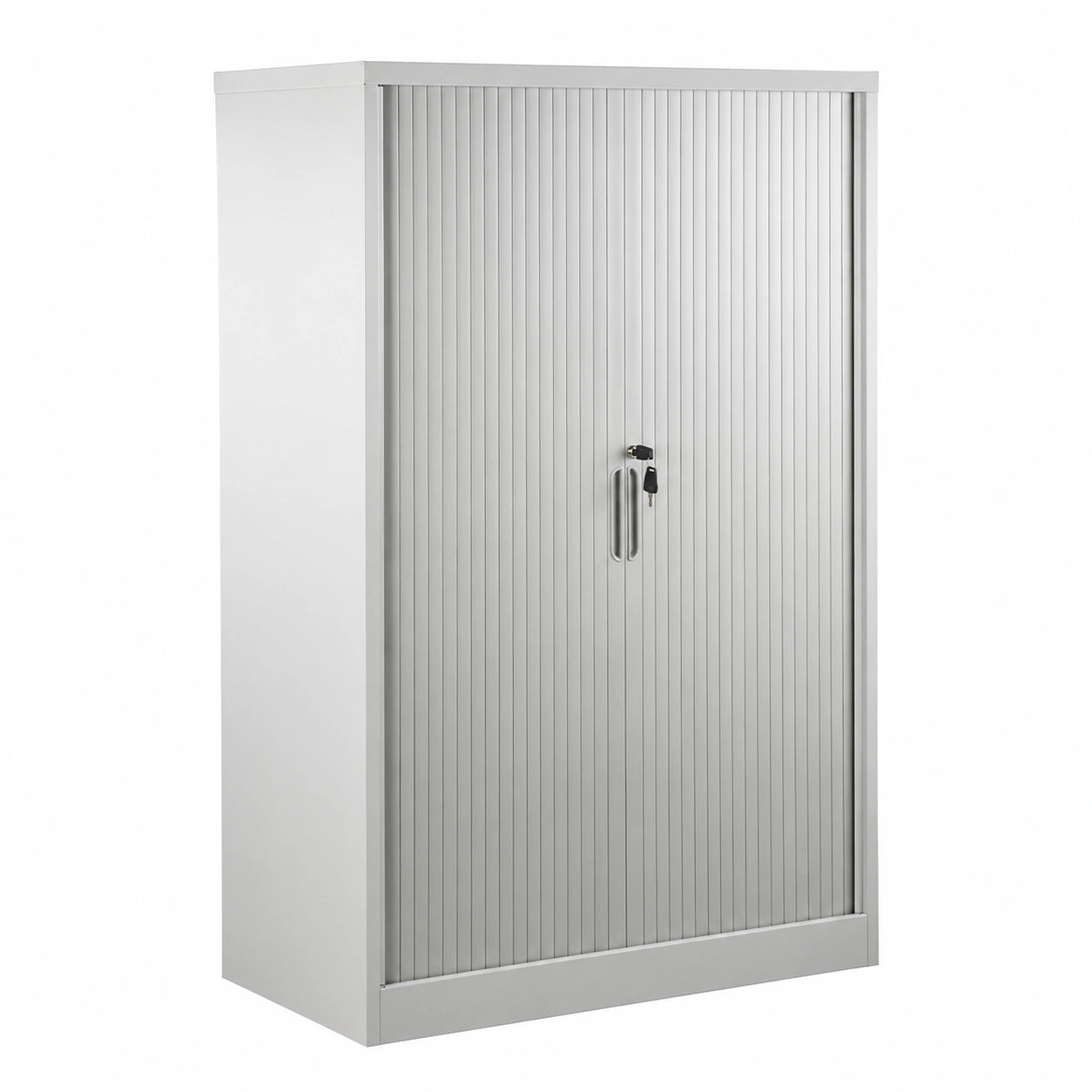 Armadio in Metallo con Ante Scorrevoli e Serratura, Soluzione Salvaspazio per Ufficio o Archivio, Grigio 100x45x150 cm