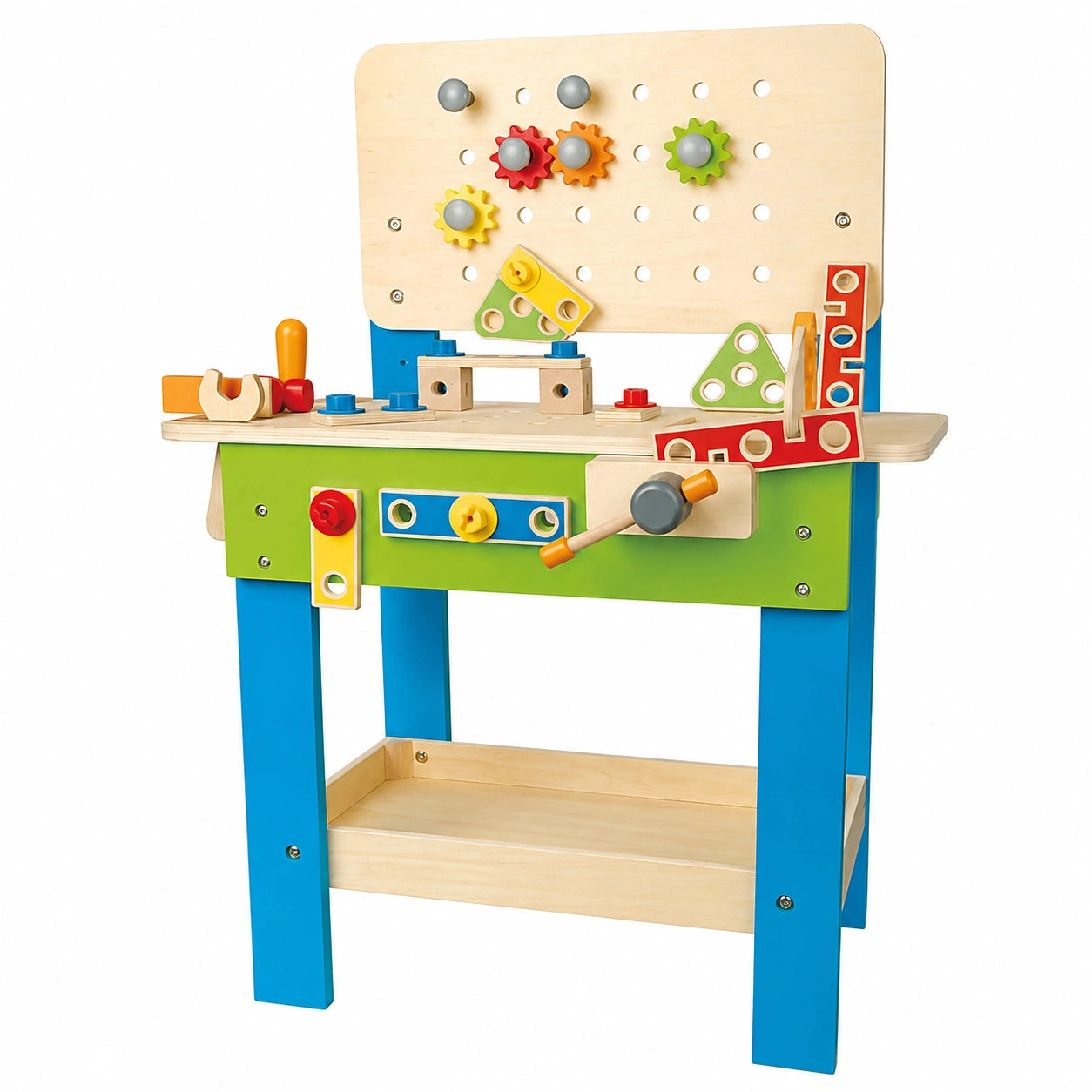 Hape Set da Banco di Lavoro in Legno con 35 Attrezzi per Bambini 3+