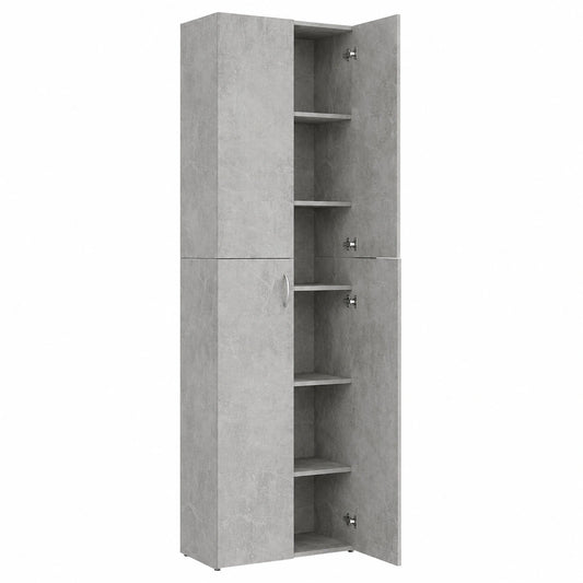 Armadio Archiviazione Ufficio in Truciolato Grigio 60x32x190 cm