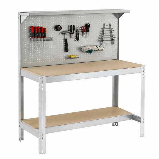 Banco da Lavoro Simon Rack per Officina 400 kg 1445x910x610 mm Zincato/Legno