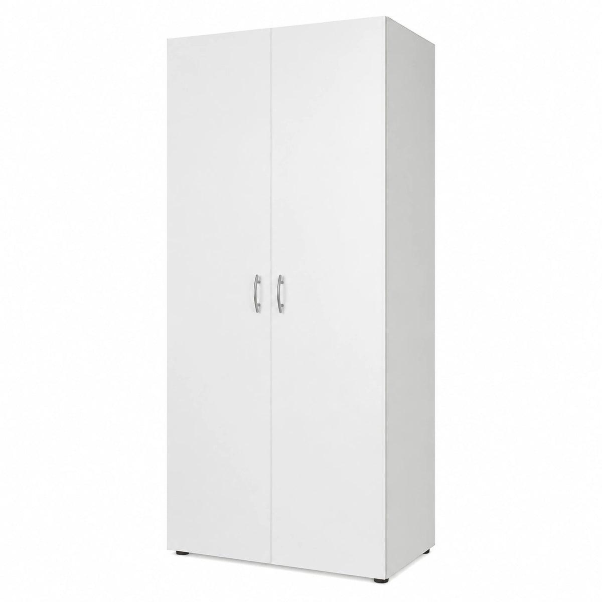 Stella Trading Armadio Classico Bianco con Ante a Battente, Versatile e Disponibile in 3 Dimensioni