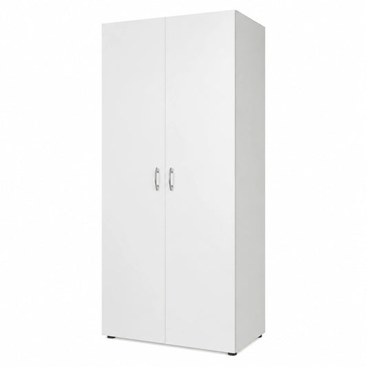 Stella Trading Armadio Classico Bianco con Ante a Battente, Versatile e Disponibile in 3 Dimensioni