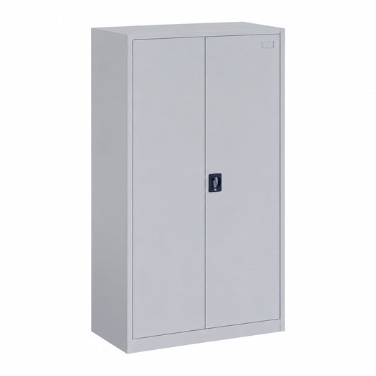 Armadio in Metallo Porta Scope con Serratura, 2 Ante e 3 Ripiani, 90x45x180 cm